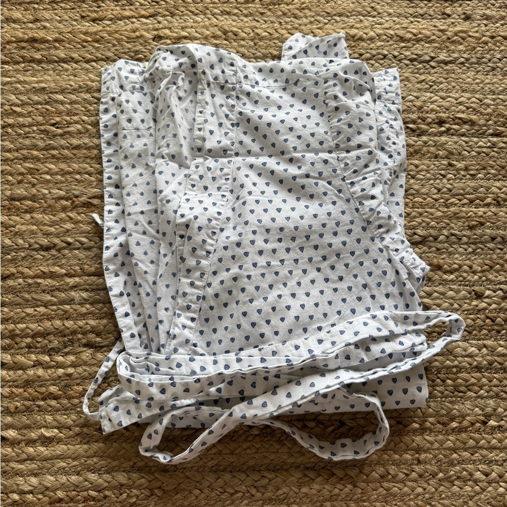 Roller Rabbit Blue Hearts Linen Robe - Picture 4 of 5